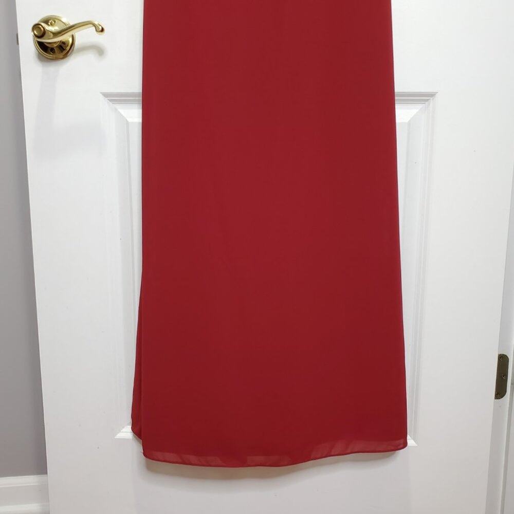 After Six Lace Bodice Matte Chiffon Full Length Bridesmaid Formal Dress 14 - Picture 5 of 12